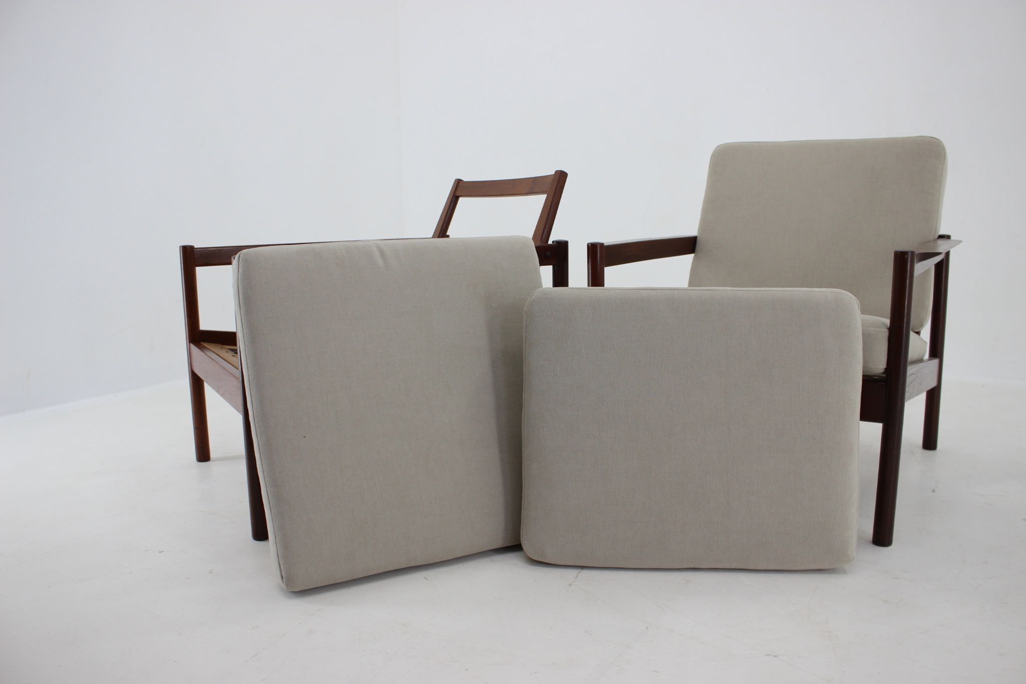 1960s Kai Kristiansen Model KK161 Pair of Teak Armchairs for Magnus, Denmark