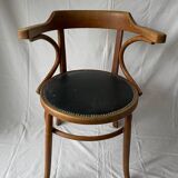 Old baumann curved wood armchair
