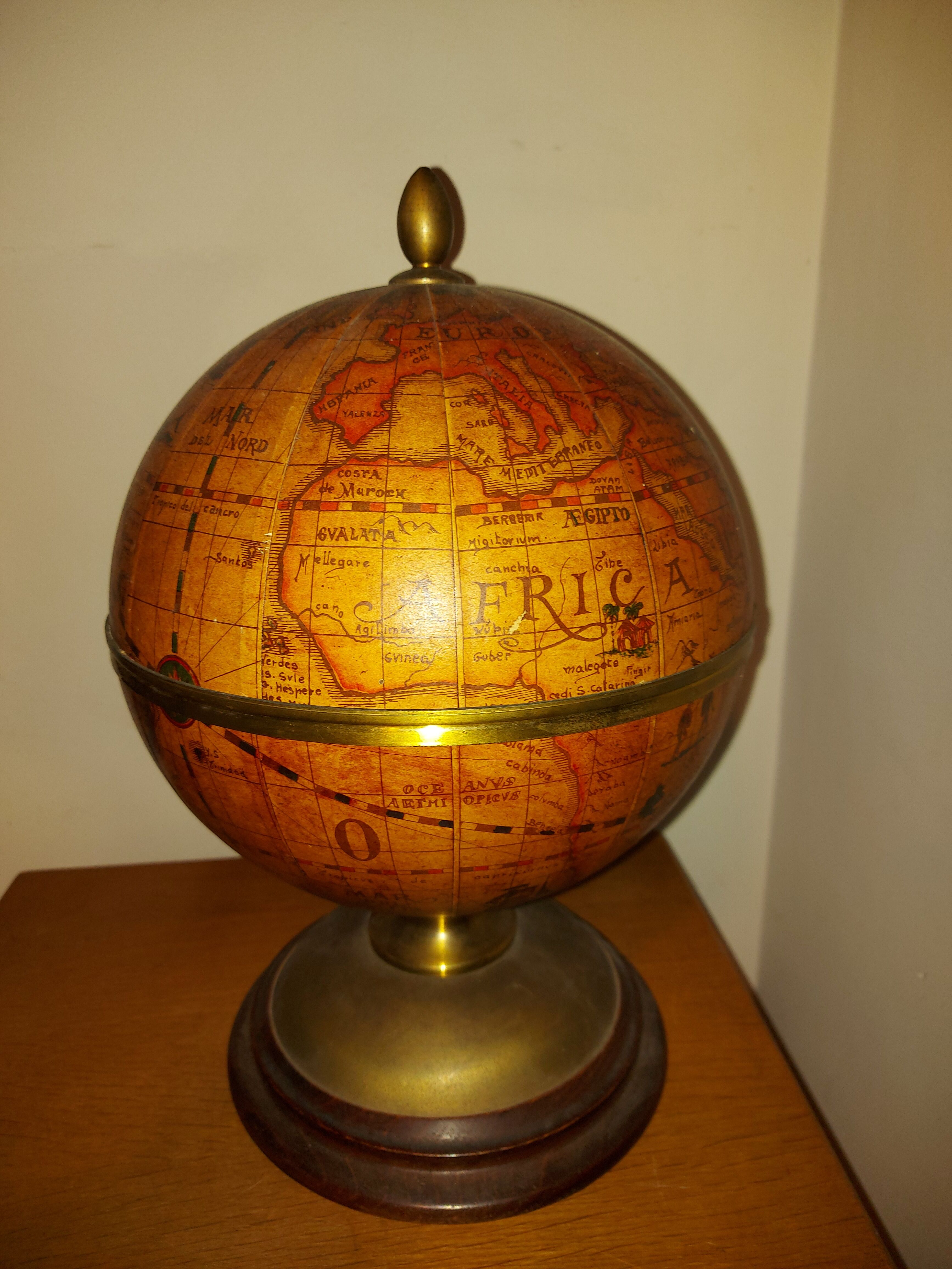 Vintage ice bucket (made in italy) Globe Earth, world map