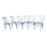 6 chaises de bistrot bois thonet cérusé vieux gris