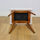 Cream herringbone stool seat - round beech legs