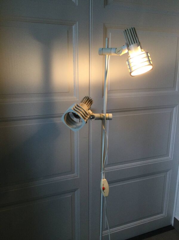 Lampadaire de parquet  2 spots, années 70-80