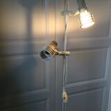 70s/80s parquet floor lamp with 2 spotlights