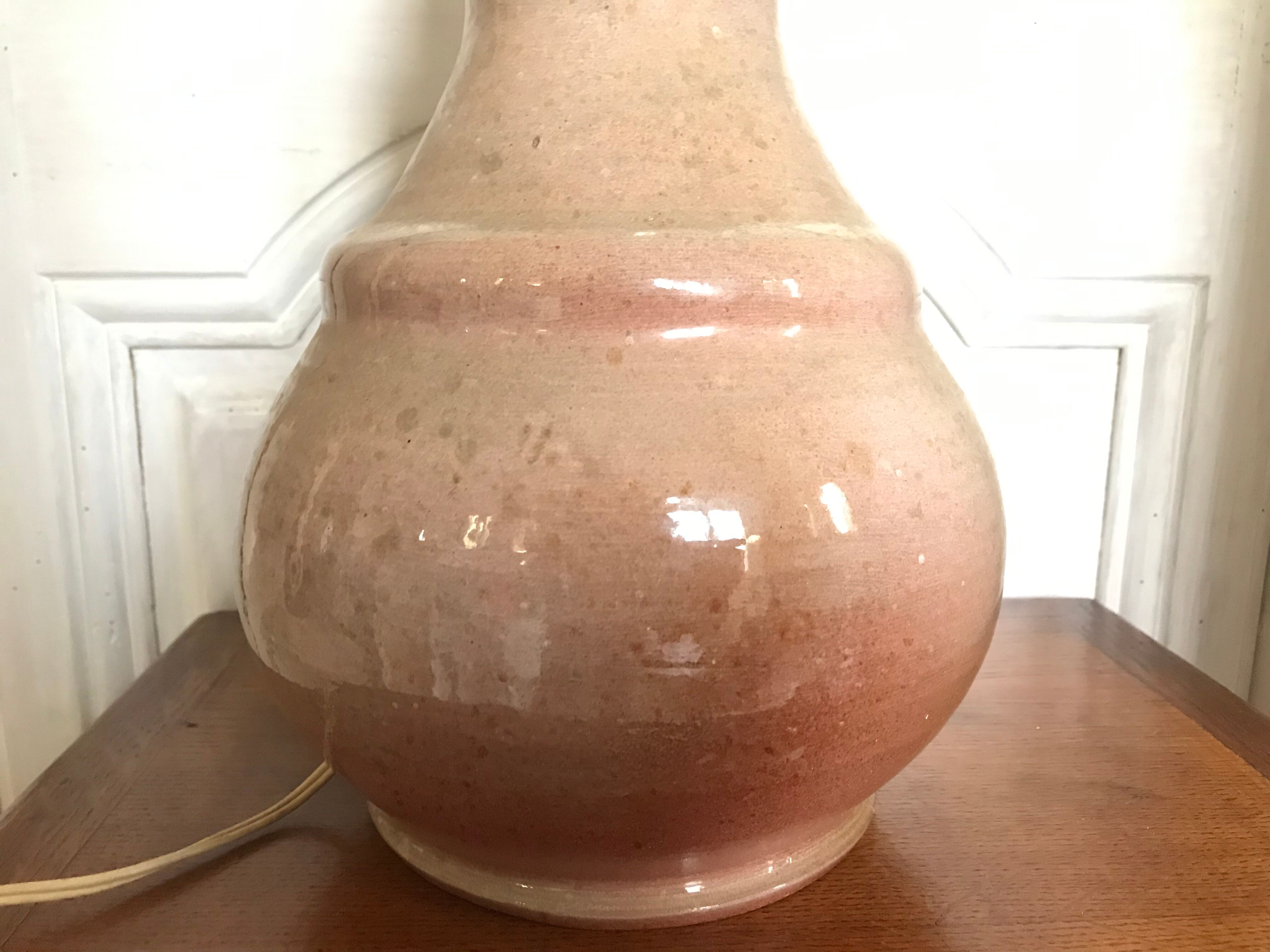 Vintage enamelled ceramic lamp base