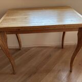 Folding game table in cerused oak – cabriole legs – Louis XV style