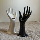 Duo pair of hand soliflore ring size jewelry holder