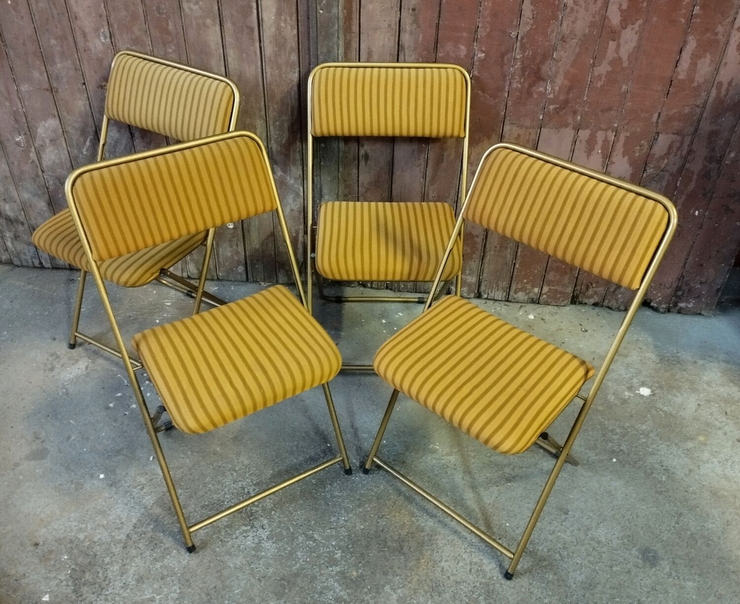 Set of 4 vintage Lafuma folding chairs