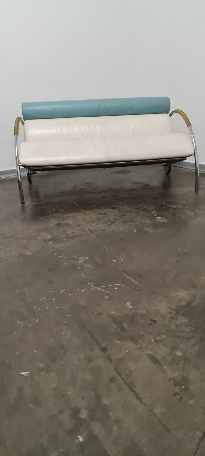 Vintage leather memphis sofa