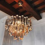 Venini two-tone chandelier, 3 levels, murano glass, Italy, 1970