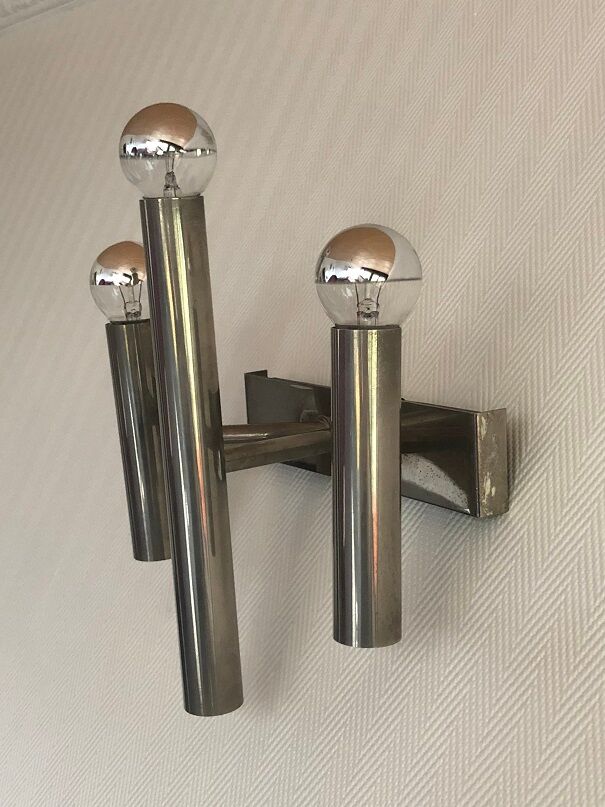 Chrome wall lamp from the 70s