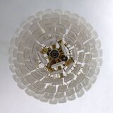Lustre à six étages de style Venini, en verre de Murano Graniglia et laiton, années 1970