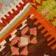Tapis Kilim géométrique multicolore 4x8, décor antique 129x255