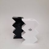 2 zigzag glass candle holders by Holmegaard