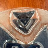 Large glass art bowl from mid-century Danish design, 1960s.