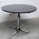 Round table rises and lowers Osvaldo Borsani black and chrome with extension