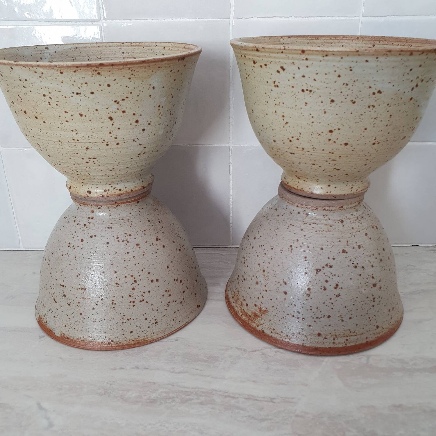 4 large bowls in pyrite stoneware