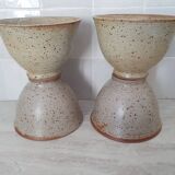 4 large bowls in pyrite stoneware