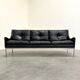 Mid-century Bauhaus style leather 3-seat sofa, 1960s