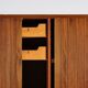 Danish high cabinet in teak with tambour doors Denmark 1960