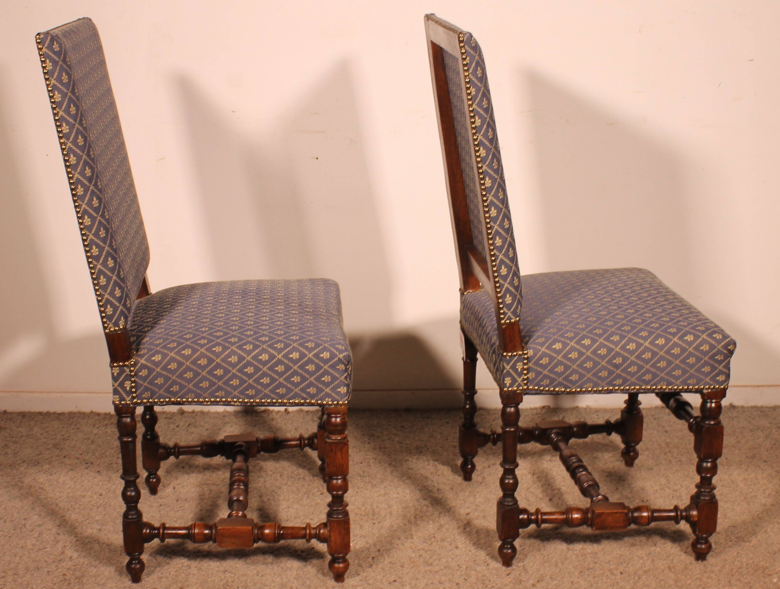 Two Louis XIII Walnut Chairs