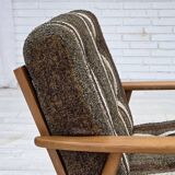 1970s, Danish armchair, beech wood, furniture wool fabric.