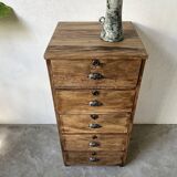 Small old vertical craft cabinet with 5 drawers