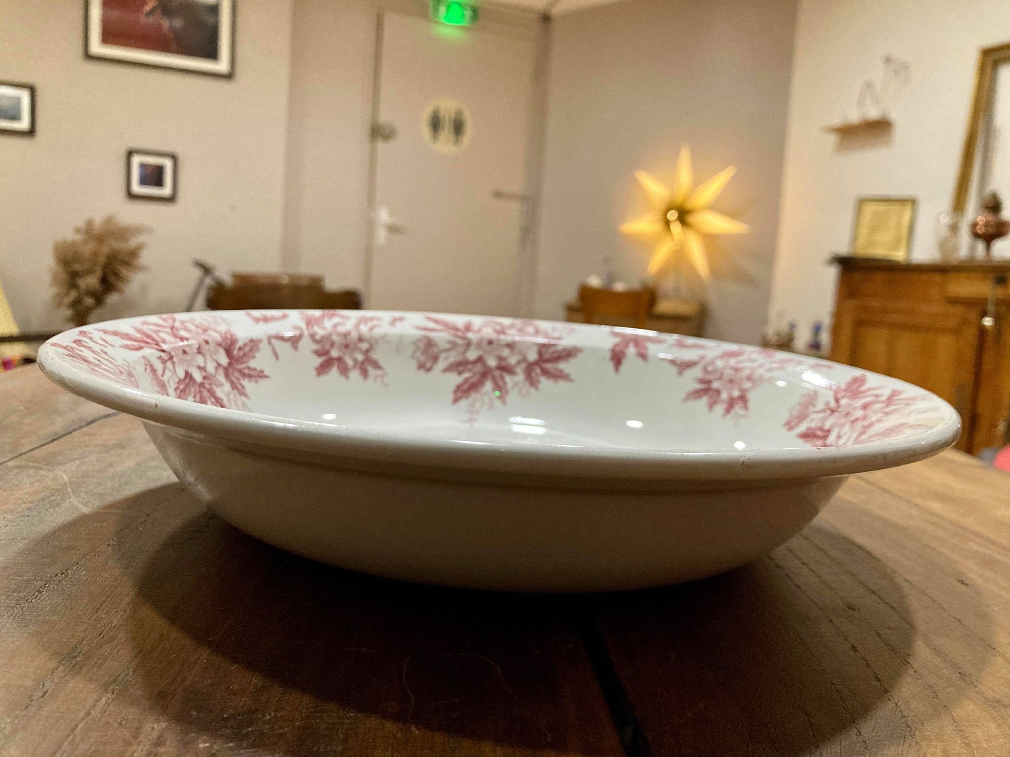 Hollow dish in Iron Earth Saint Amandinoise model Anemone