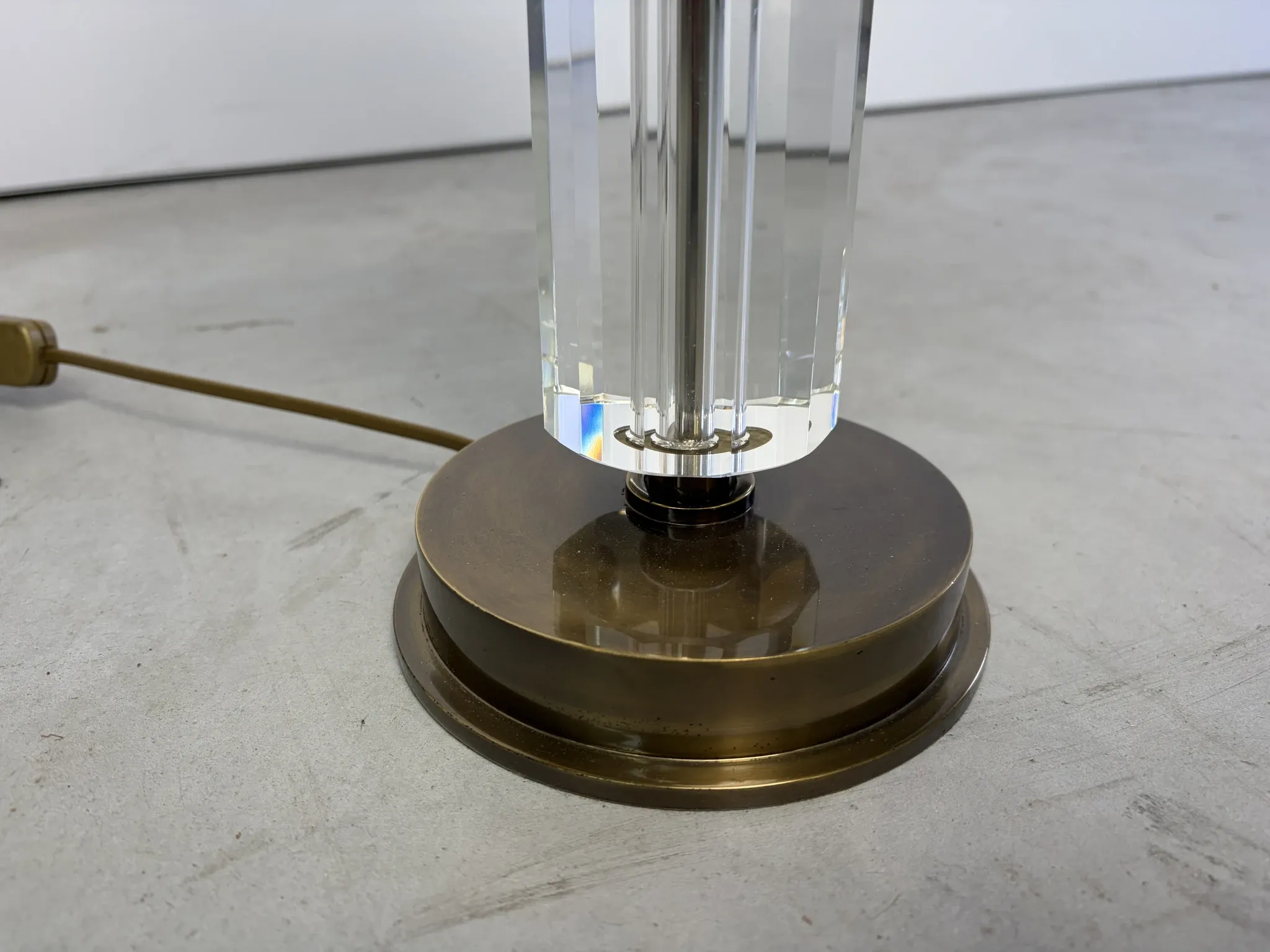 Pair of vintage lucite table lamps, 1980s