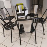 Suite de 6 chaises Tolix modèle T4 par Xavier Pauchard 1950