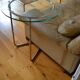 Side table or end table vintage metal and glass