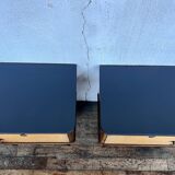 Paire de tables de nuit table de chevet vintage pieds compas