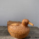 Vintage woven rattan duck box