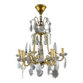Brass and Crystal Chandelier, 20th Century