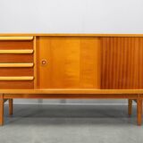 Mid-century teak and maple sideboard, Czechoslovakia, 1960s