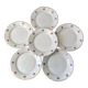 set of 6 flat plates Digoin Sarreguemines small flowers 50s