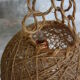 Set of 2 rattan and rope suspensions