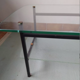 Vintage rectangular glass coffee table