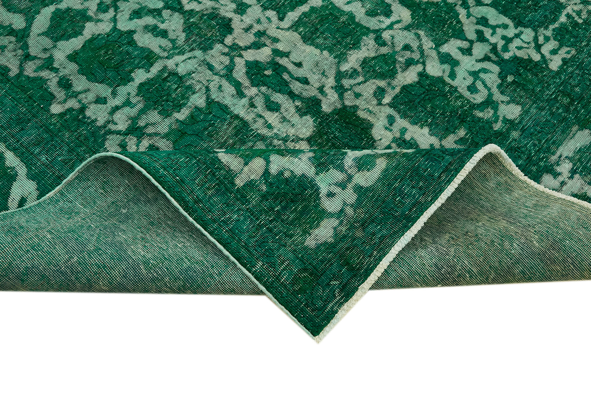 Handmade oriental contemporary 1980s 302 cm x 385 cm green wool carpet