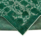 Handmade oriental contemporary 1980s 302 cm x 385 cm green wool carpet