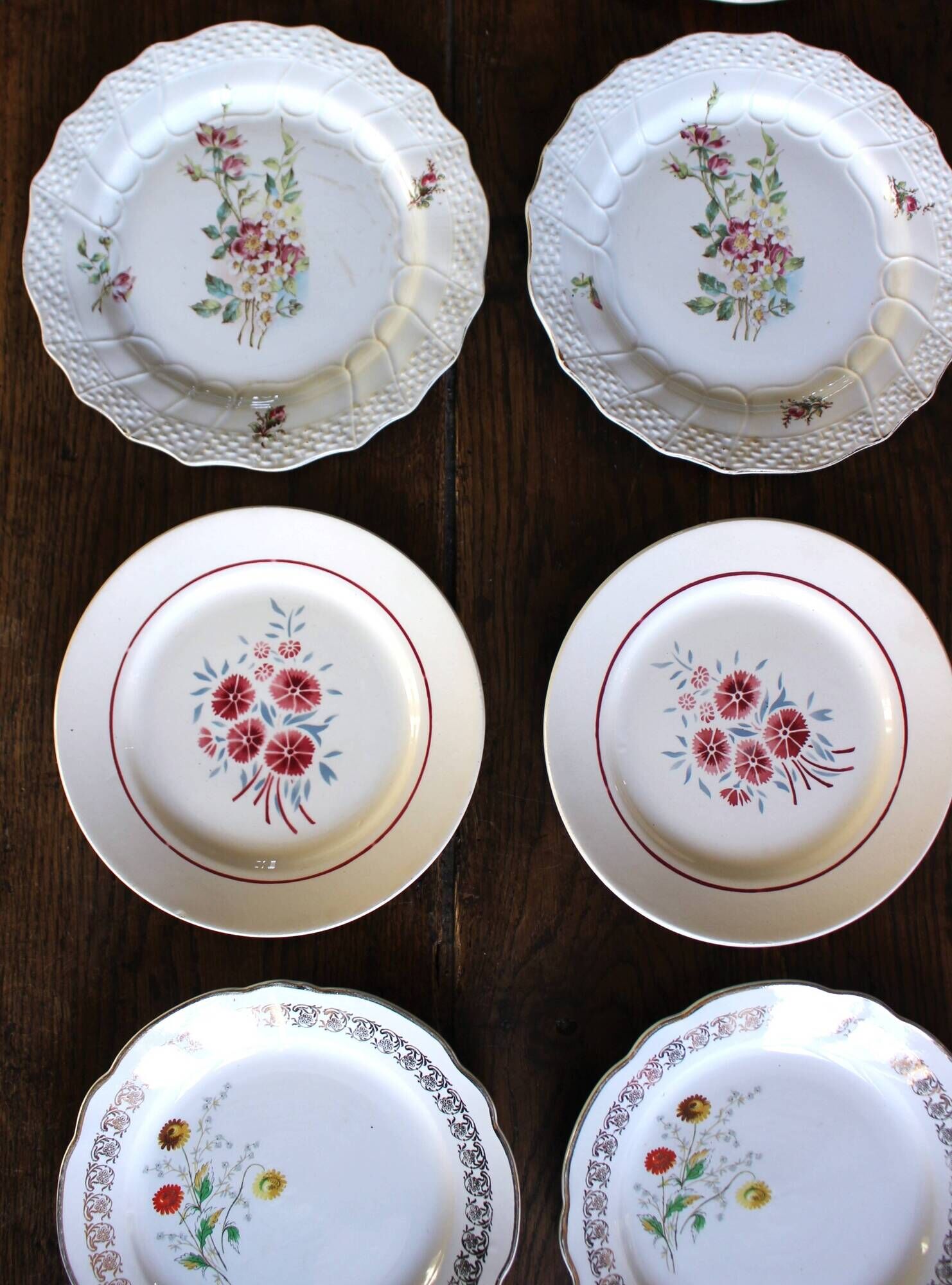 6 small paired plates Badonviller Saint Amand Luzin Digoin Sarreguemines