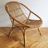 1960's Set of Four Rattan Armchairs and Side Table by Jaroslav Prochazka for ULUV