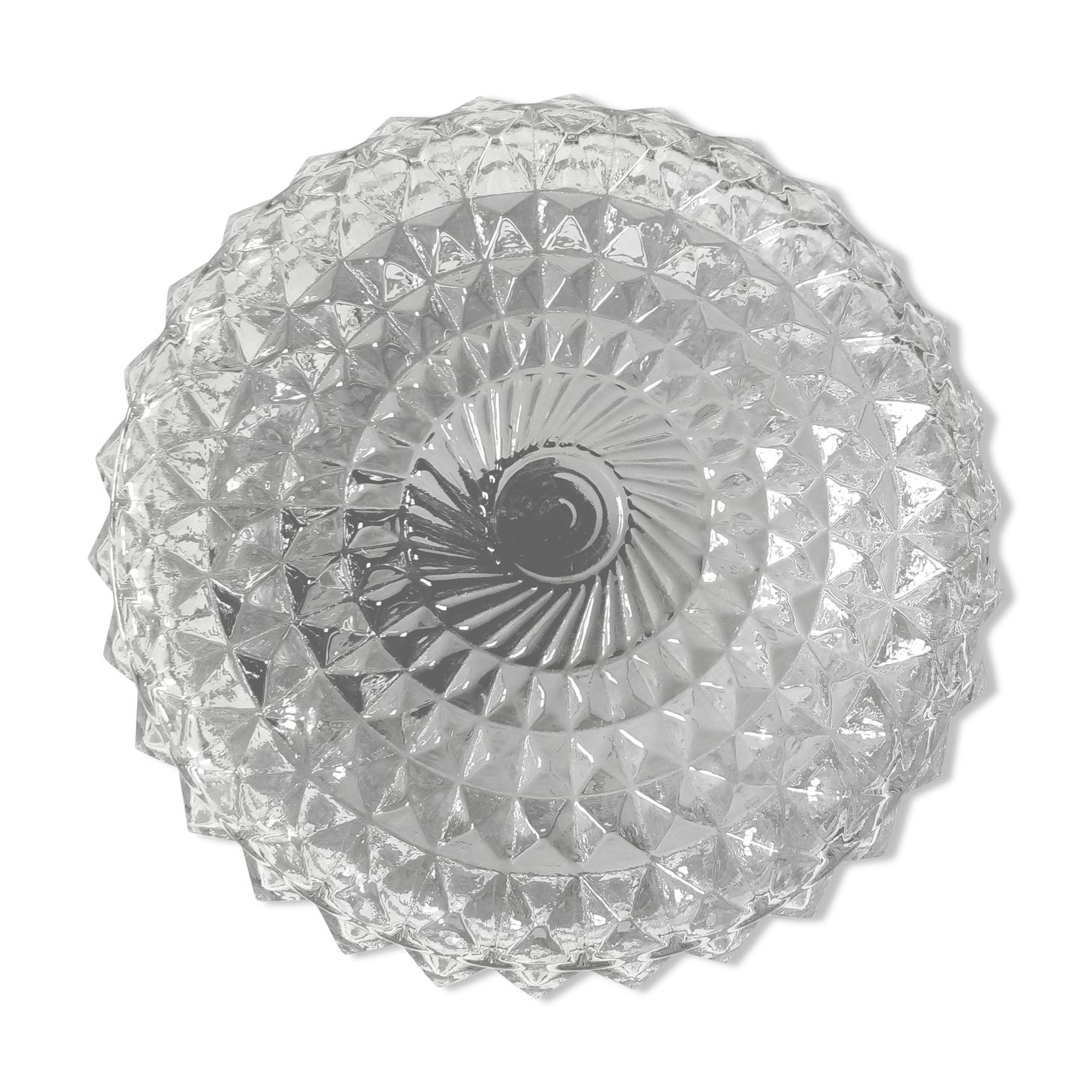 Molded glass wall or ceiling lamp