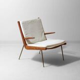 Minimalist 'Boomerang' lounge chair by Peter Hvidt & Orla Møgaard, Denmark