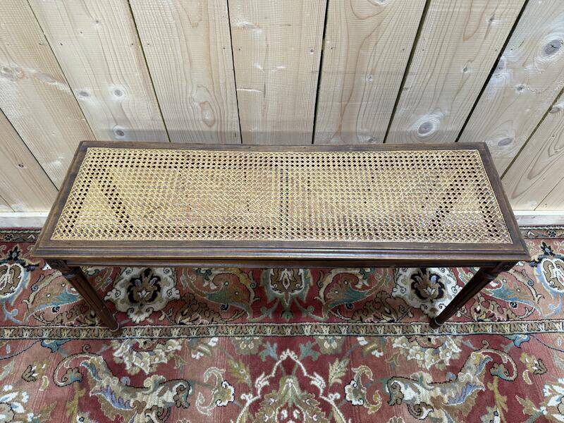 Banc - Banquette de piano / d'office en cannage Louis XVI