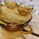 Lot of 4 vintage amber cups