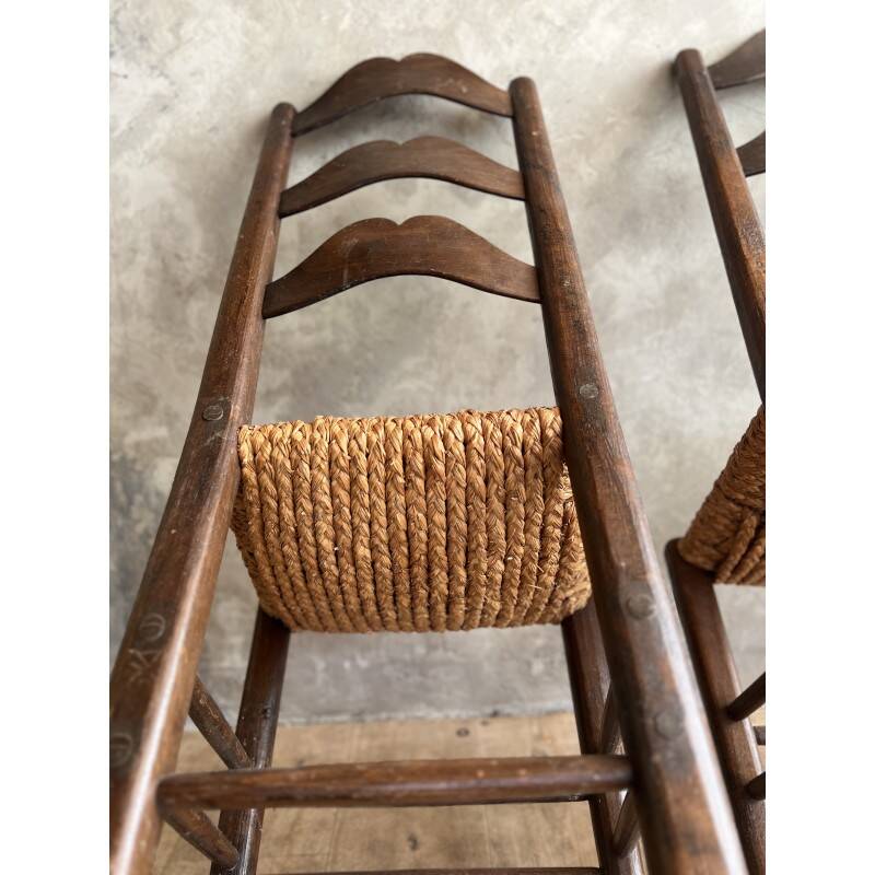 Pair of straw chairs