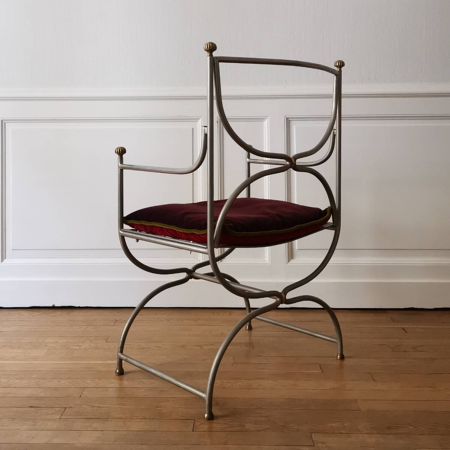 Curule armchair, Maison Jansen, 1970