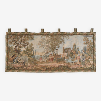 Metrax mechanical tapestry decorated with countryside scenes