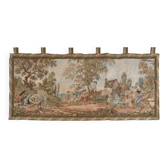 Metrax mechanical tapestry decorated with countryside scenes