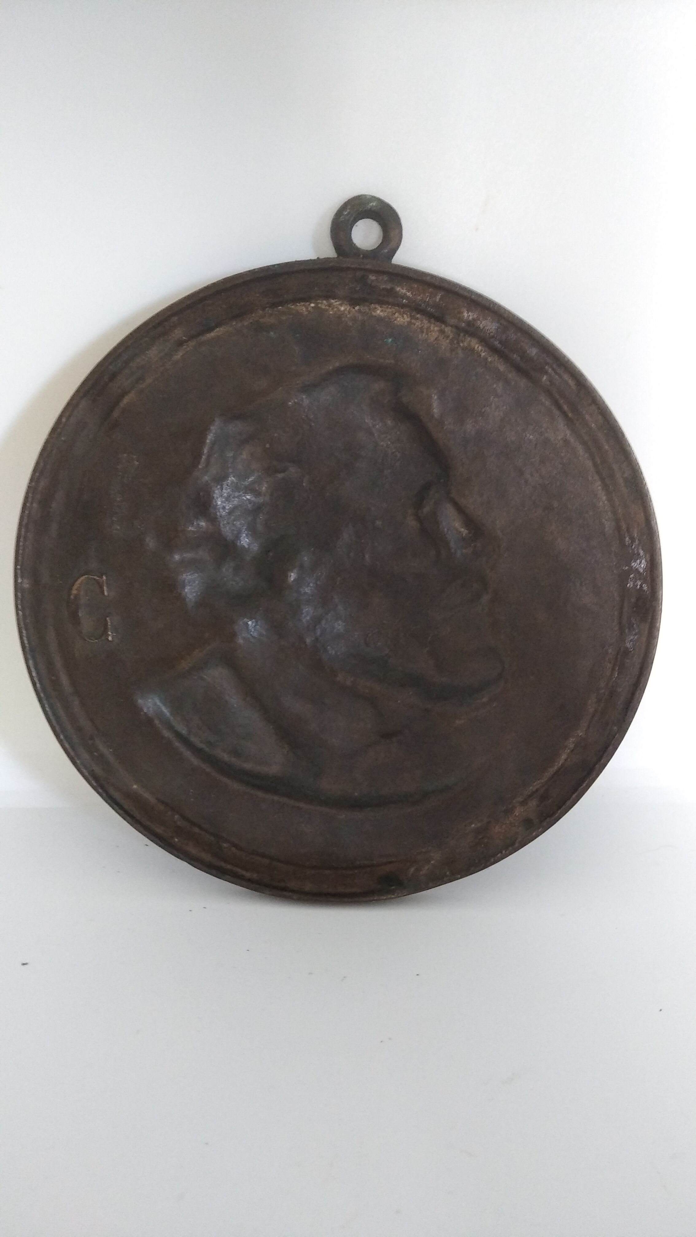 Bronze medallion of Léon Gambetta by Eugène Riu